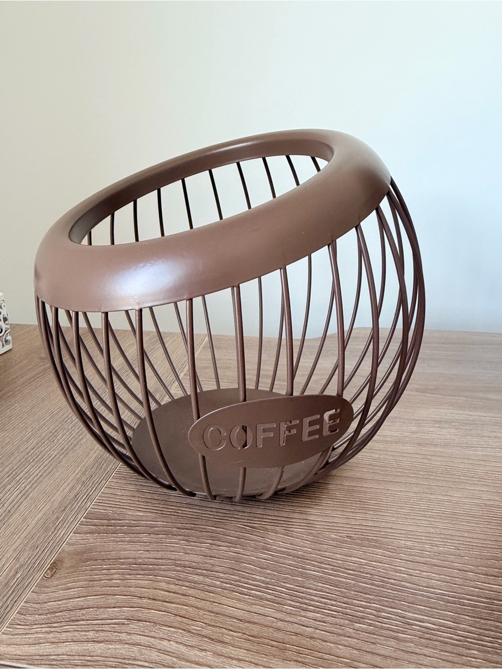 Coffee Wire Storage Basket - Brown